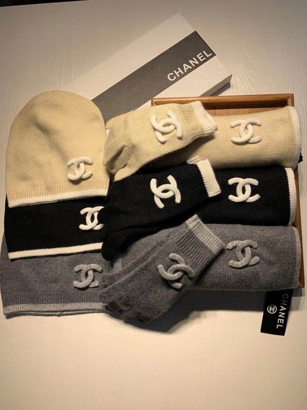 Knit Accessories Set (Beanie, Scarf, Gloves)