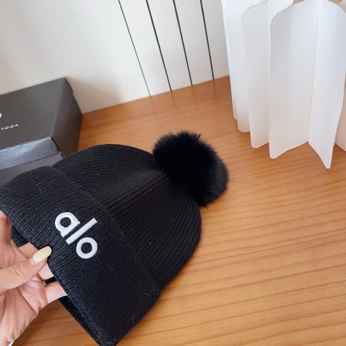 Knitted Beanie in Black