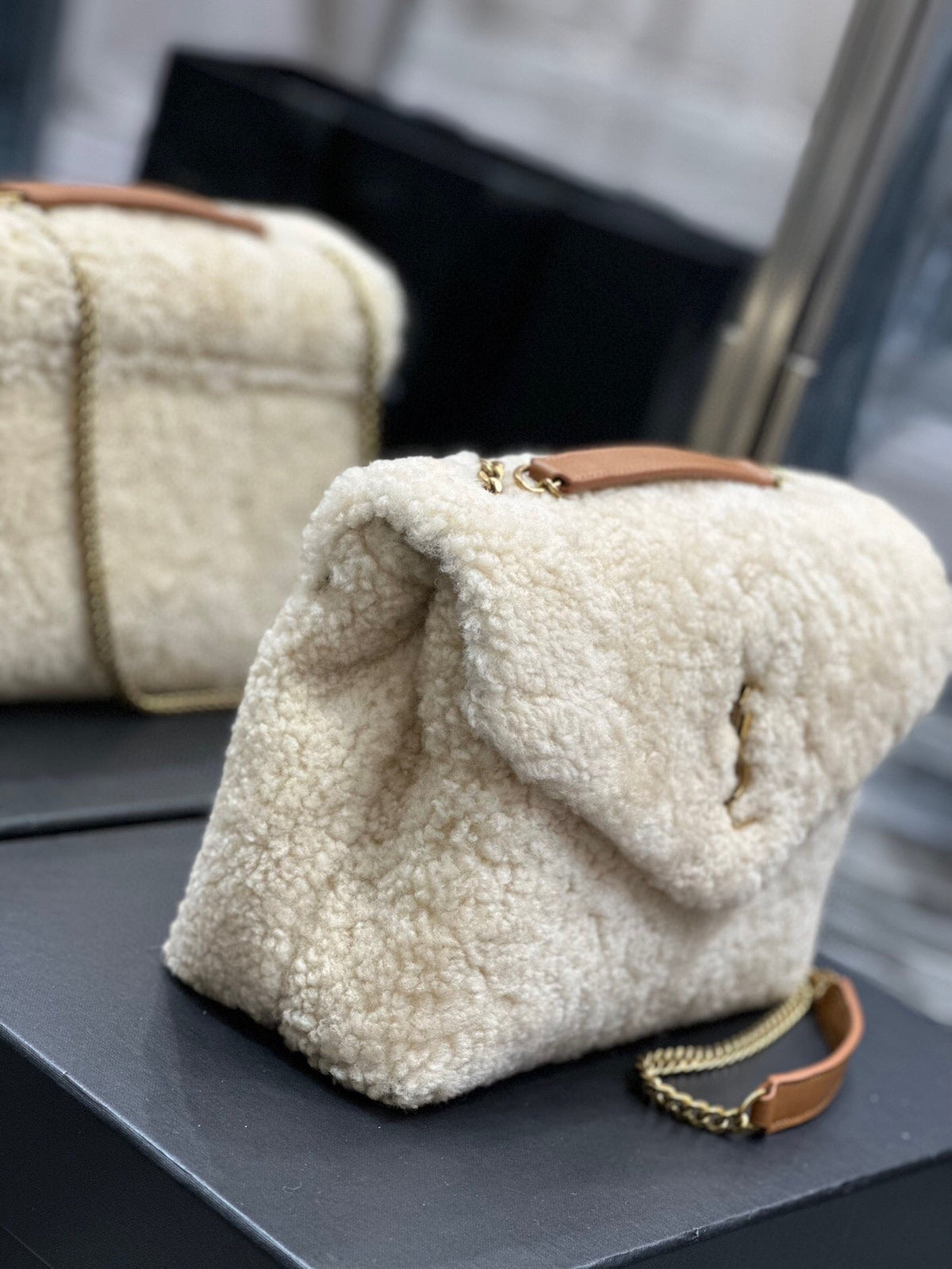 Soft Shearling Foldover Crossbody Bag 734535902