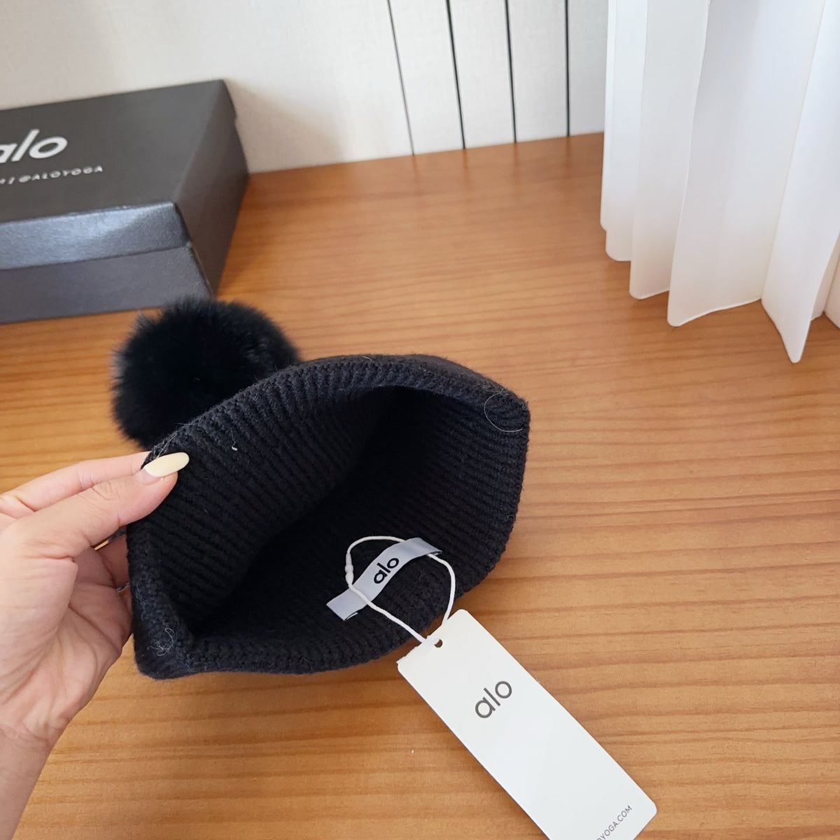 Knitted Beanie in Black