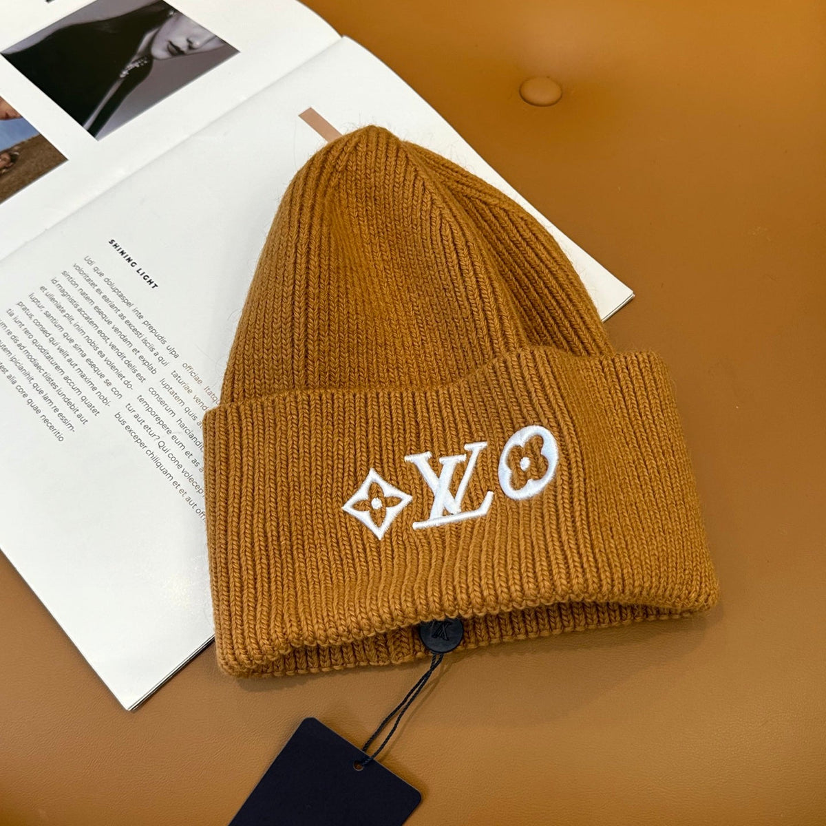 Knit Beanie in Khaki