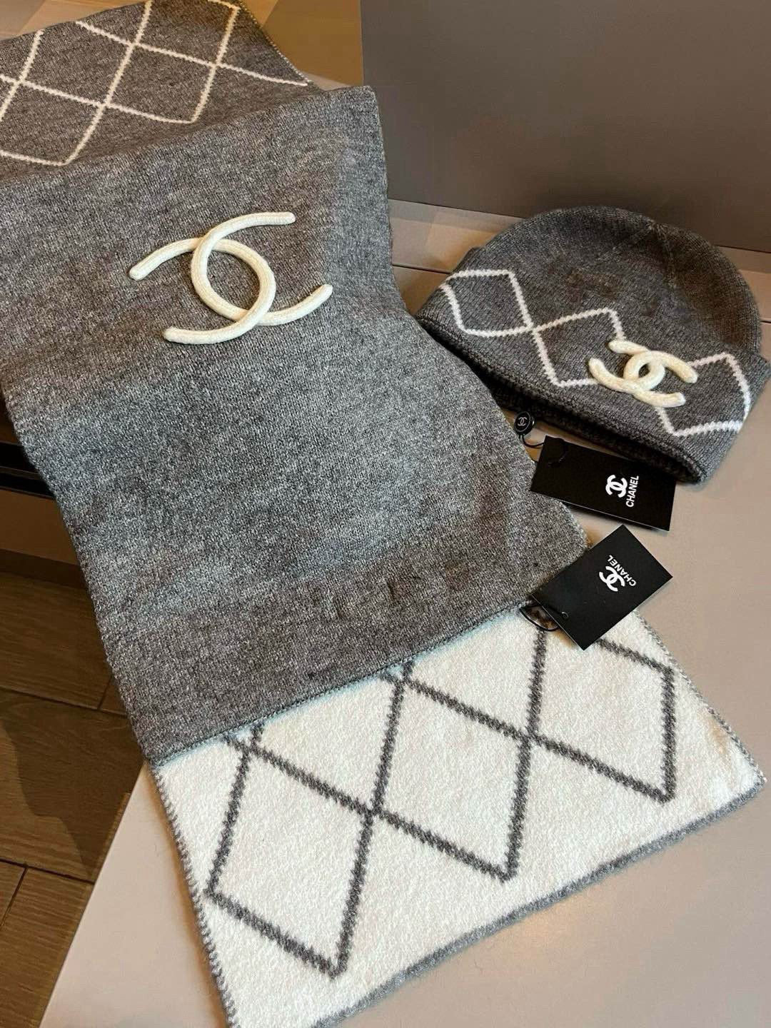 Beanie hat and a matching scarf set