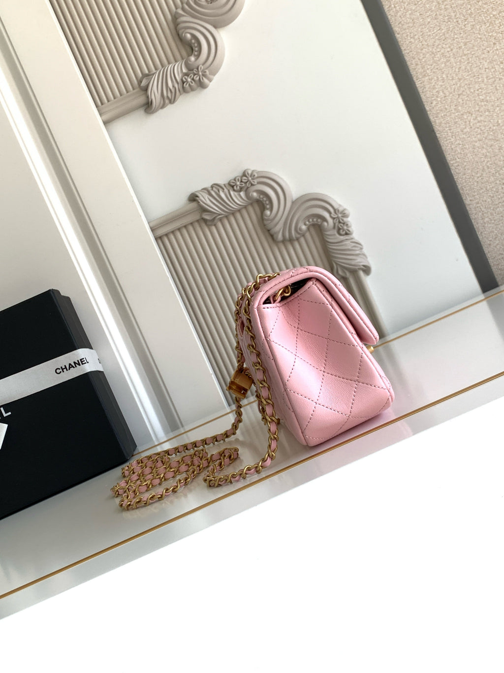 CC Mini Rectangular Flap Bag Petal Pink
