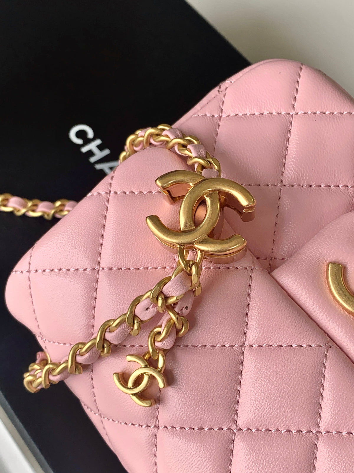 CC Mini Square Flap Bag Petal Pink Edition