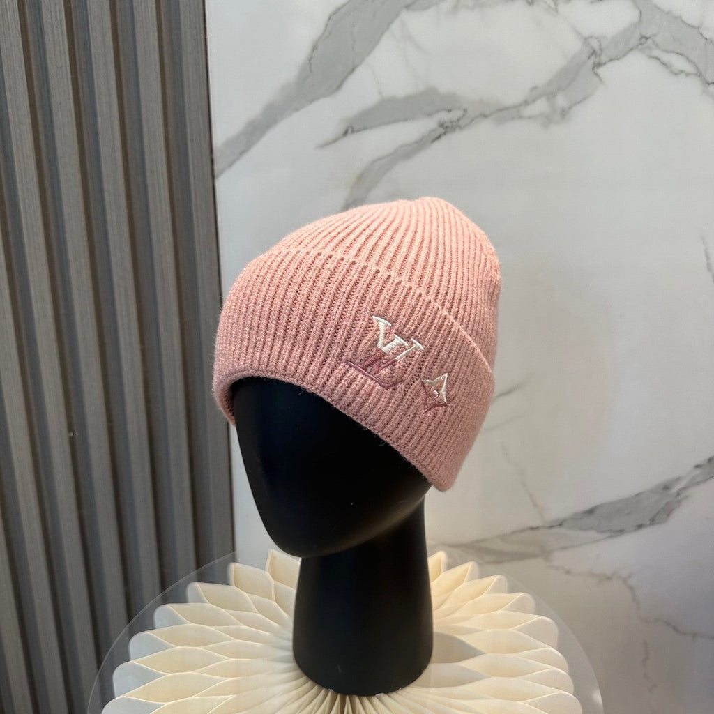 l/v Knit Beanie in Pink