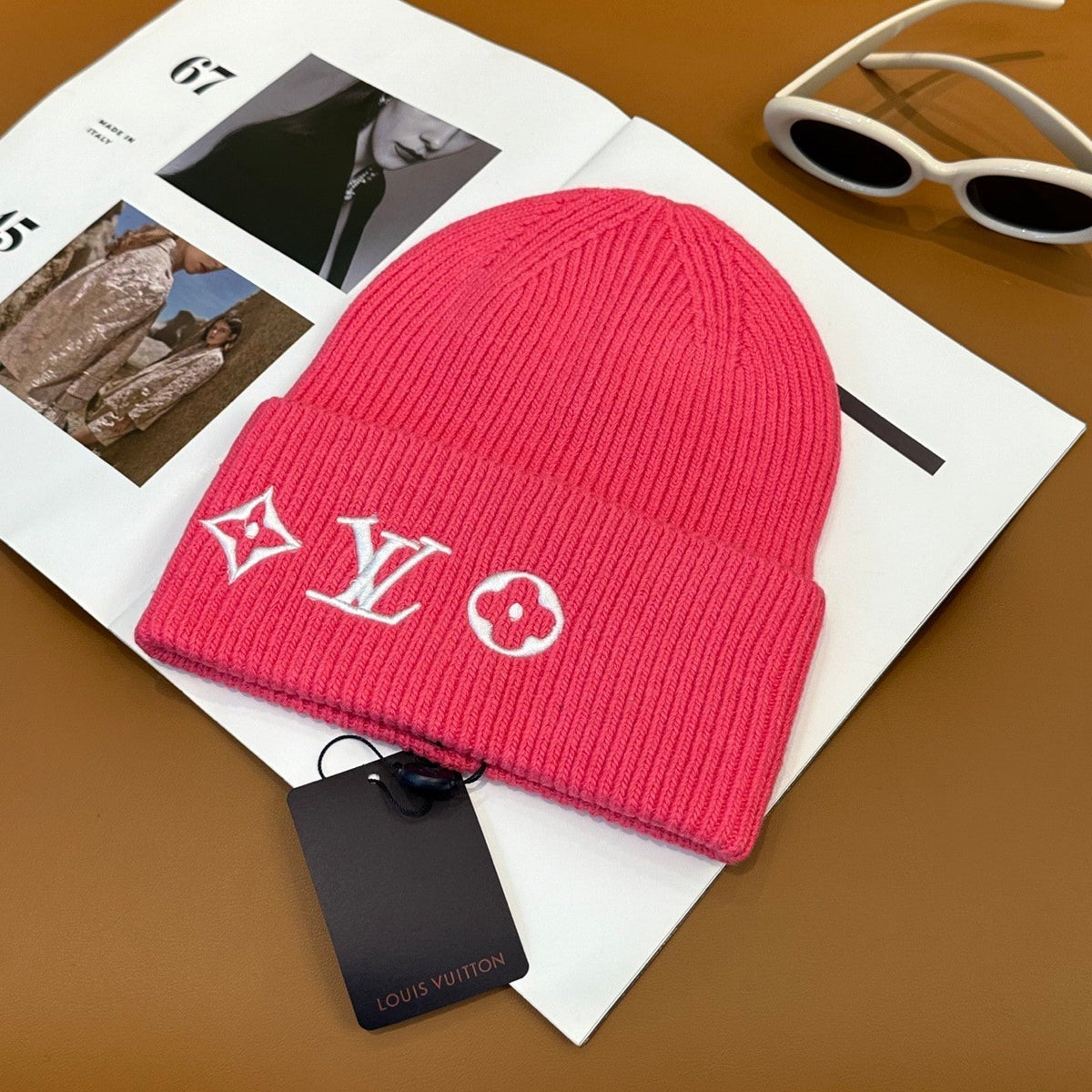 Headline Beanie in Rose