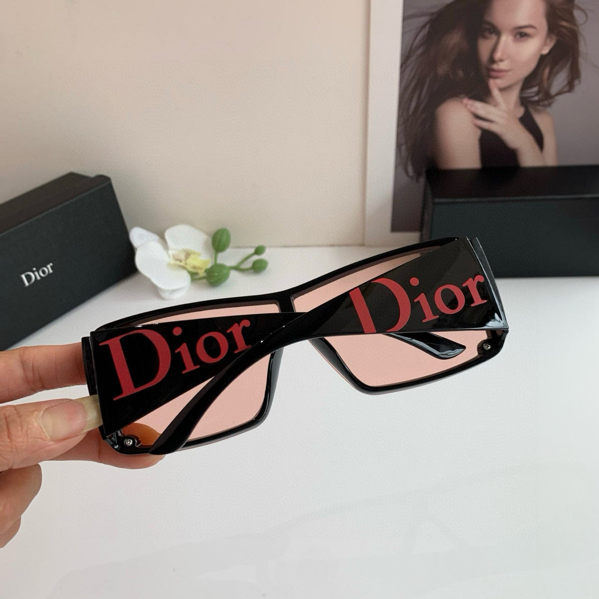 Oversized Pink Lens Shield Sunglasses