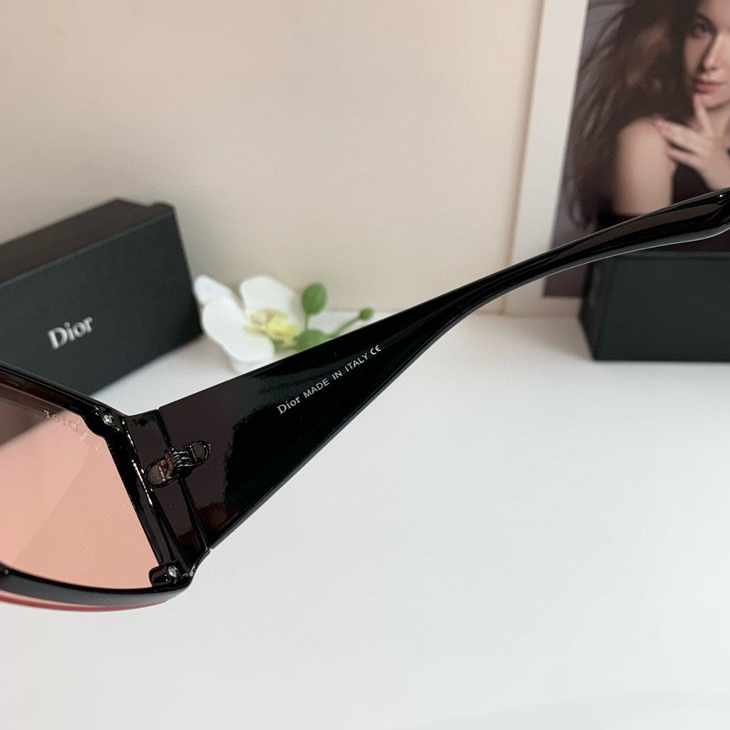 Oversized Pink Lens Shield Sunglasses